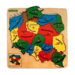 Drewniane puzzle Mapa Polski