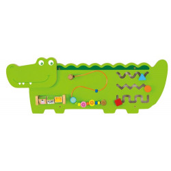 Sensoryczny panel ścienny Krokodyl - pomoc i układanka manipulacyjna i zręcznościowa