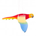 Latający ptak. Kolorowa drewniana Papuga