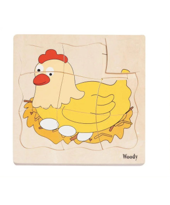 Puzzle warstwowe drewniane - Narodziny kurki