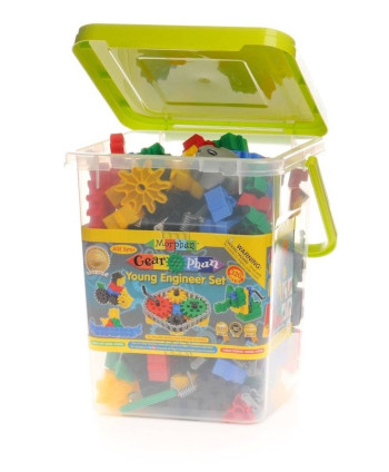 Zestaw klocków i kół zębatych 320 elementów. Klocki motoryczne