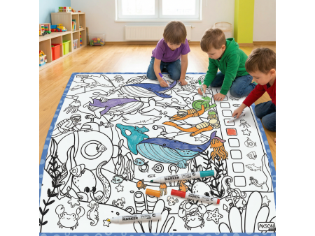 Mata animacyjna do kolorowania,  sprawdzi się jako mega gra w sali i plenerze! Wymiary: 100x100 cm.