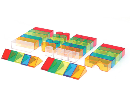 Panel świetlny LED z trzema poziomami światła razem z zestawem przezroczystych figur geometrycznych
